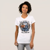 Funny Retro Denim Coquette Halloween Ghost T-Shirt (Vorne ganz)