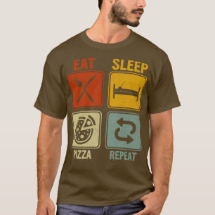 Funny Retro Design For Pizza Lover Eat Sleep Pizza T-Shirt