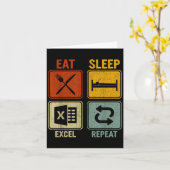 Funny Retro Design für Excel Experte essen Schlaf  Karte (Gelbe Blume)