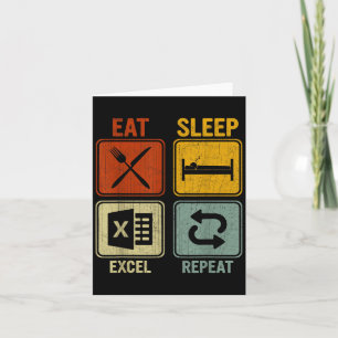 Funny Retro Design für Excel Experte essen Schlaf Karte