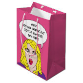 FUNNY RETRO-DEUTSCHE-Geschenktasche Mittlere Geschenktüte (Vorderseite Schrägansicht)