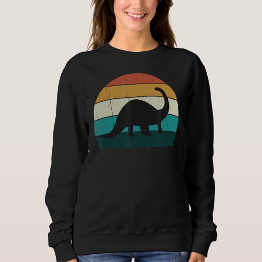 Funny Retro Dinosaur - Große Brachiosaurus Liebhab Sweatshirt (Vorderseite)