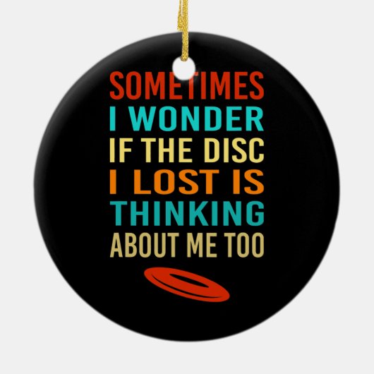 Funny Retro Disk Golf Lost Disc Frisbee Keramik Ornament (Hinten)