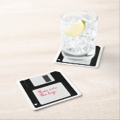 Funny Retro Diskette Rechteckiger Pappuntersetzer (Vor Ort)