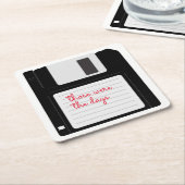 Funny Retro Diskette Rechteckiger Pappuntersetzer (angewinkelt)