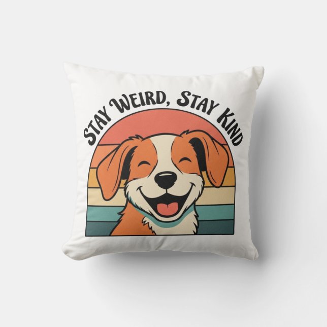 Funny Retro Dog Square Throw Pillow Kissen (Vorderseite)