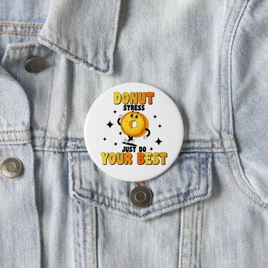 Funny Retro Donut motivierend Zitat Button (Beispiel)