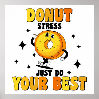 Funny Retro Donut motivierend Zitat Poster