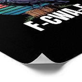 Funny Retro F-Caw-F Bird Crow Crow Bird Poster (Ecke)