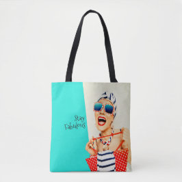 Funny Retro Fabulous Beach Lady in Sonnenbrille Tasche