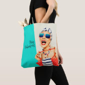 Funny Retro Fabulous Beach Lady in Sonnenbrille Tasche (Von Nahem)