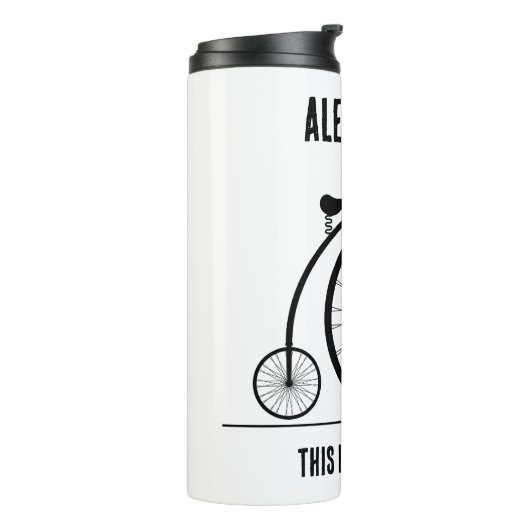 Funny Retro Fahrrad personalisiert für Radfahrer Thermosbecher (Nach links gedreht)