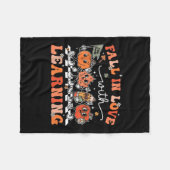 Funny Retro Fall in Liebe mit Learning Pumpkin Tee Fleecedecke (Vorderseite (Horizontal))