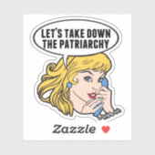 Funny Retro Feminist Pop Art Anti Patriarchat Aufkleber (Blatt)