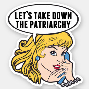 Funny Retro Feminist Pop Art Anti Patriarchat Aufkleber