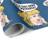 Funny Retro Feminist Pop Art Anti Patriarchat Geschenkpapier (Rolleneckpunkt)