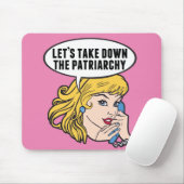 Funny Retro Feminist Pop Art Anti Patriarchat Pink Mousepad (Mit Mouse)
