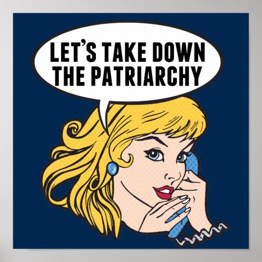 Funny Retro Feminist Pop Art Anti Patriarchat Poster (Vorne)