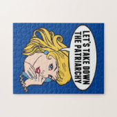 Funny Retro Feminist Pop Art Anti Patriarchat Puzzle (Horizontal)
