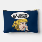 Funny Retro Feminist Pop Art Anti Patriarchat Zubehörtasche (Rückseite)
