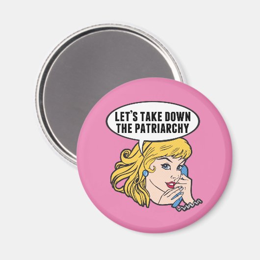 Funny Retro Feminist Pop Giro del Malcantone Magnet (Vorderseite/Rückseite)