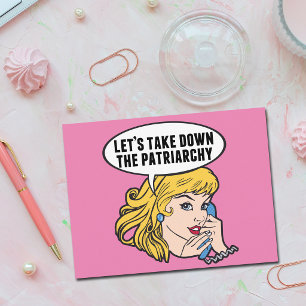 Funny Retro Feminist Pop Giro del Malcantone Postkarte