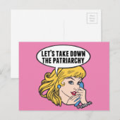 Funny Retro Feminist Pop Giro del Malcantone Postkarte (Vorne/Hinten)