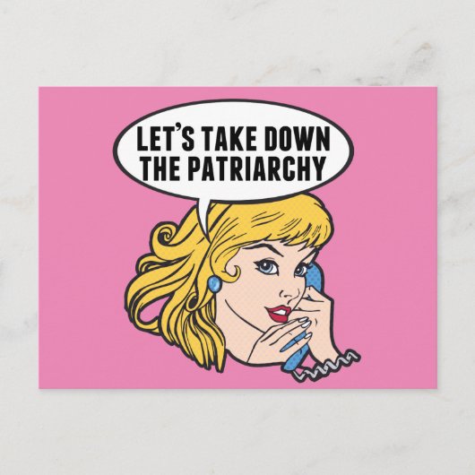 Funny Retro Feminist Pop Giro del Malcantone Postkarte (Vorderseite)