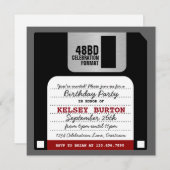 Funny Retro Floppy Disk Party Einladung (Vorne/Hinten)