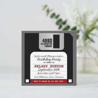 Funny Retro Floppy Disk Party Einladung