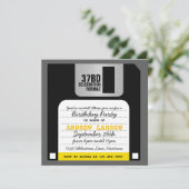 Funny Retro Floppy Disk Party Einladung (Stehend Vorderseite)