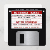 Funny Retro Floppy Disk Party Einladung (Vorne/Hinten)