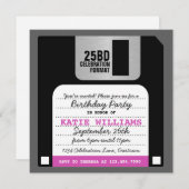 Funny Retro Floppy Disk Party Einladung (Vorne/Hinten)