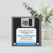 Funny Retro Floppy Disk Party Einladung (Stehend Vorderseite)