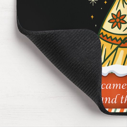 Funny Retro Folklore Skeleton Horse Mari Lwyd Yule Mousepad (Ecke)