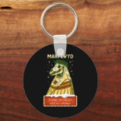 Funny Retro Folklore Skeleton Horse Mari Lwyd Yule Schlüsselanhänger (Vorderseite)