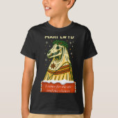 Funny Retro Folklore Skeleton Horse Mari Lwyd Yule T-Shirt (Vorderseite)
