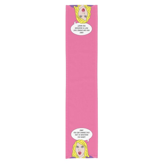 FUNNY RETRO FRAMAN Custom Table Runner Kurzer Tischläufer (Vorderseite)