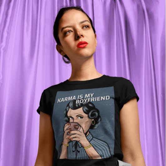 FUNNY RETRO FRAMAN HOUSEWIFE COFFEE T - SHIRT