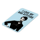 FUNNY RETRO FRAU 'LIEBE MEIN SCHLECHTER ATTITUDE'  MAGNET (Linke Seite)