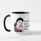 Funny Retro Frauen überdenken Tasse (Links)