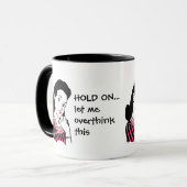 Funny Retro Frauen überdenken Tasse (Vorderseite Links)
