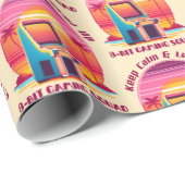 Funny Retro Gamer 80er Arcade 8-Bit Gaming Spaß Geschenkpapier (Rolleneckpunkt)