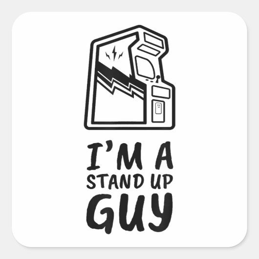 Funny Retro Gamer Arcade Old School 80's Video Gam Quadratischer Aufkleber (Vorderseite)