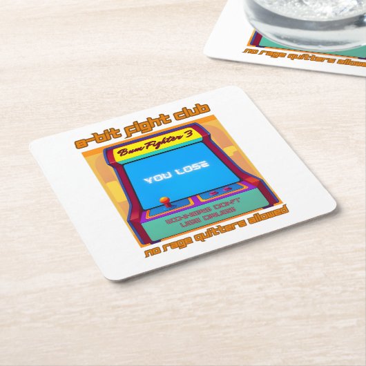 Funny Retro Gaming 80er Arcade 8-Bit Gamer Spaß Rechteckiger Pappuntersetzer (angewinkelt)