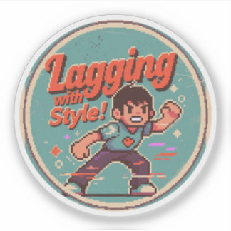 Funny Retro Gaming Design - Mit Stil hinterherhink Aufkleber
