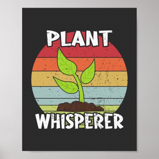 Funny Retro Gartage Pflanze Whisperer Poster (Vorne)