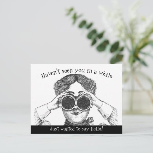 Funny Retro gerade Gewollt, um zu sagen Hallo Postkarte (Stehend Vorderseite)