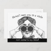 Funny Retro gerade Gewollt, um zu sagen Hallo Postkarte (Vorne/Hinten)