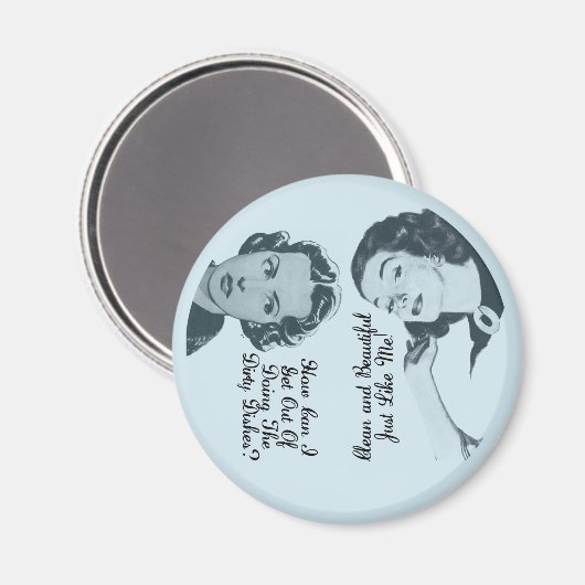 Funny Retro Geschirrspüler sauber dreckig reversib Magnet (Vorderseite/Rückseite)